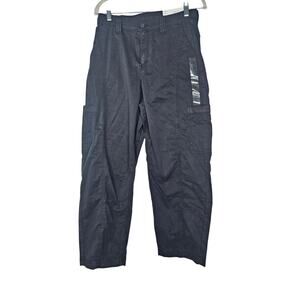 NEW American Eagle 4 Black Regular Mid Rise Barrel Leg Pant Cargo Casual